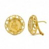 18K PENDIENTES ORO AMARILLO MADRE REDONDOS. 16 X 16 MM.