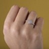 18K SORTIJA ORO BLANCO JUEGO NOVIA CUAJO CIRCONITAS