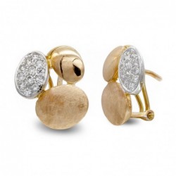 18K PENDIENTES ORO BICOLOR...