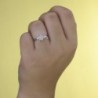 18K SORTIJA ORO BLANCO JUEGO NOVIA PIÑA CIRCONITAS ANCHO 10 MM