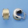 18K PENDIENTES BICOLOR OMEGA. 18 X 11 MM.