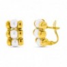 18K PENDIENTES ORO AMARILLO PERLAS. CIERRE CATALAN