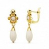 18K PENDIENTES LAGRIMA MARFIL 22 X 7 MM