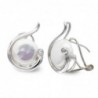 18K PENDIENTES ORO BLANCO PERLA BOTON 10MM
