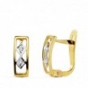 18K PENDIENTES BICOLOR CIRCONITAS. 10 X 3 MM