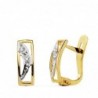 18K PENDIENTES BICOLOR CIRCONITA. 10 X 4 MM.