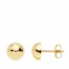 18K PENDIENTES ORO AMARILLO MEDIA BOLA LISA 7 MM. CIERRE PRESION