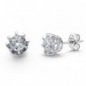 18K PENDIENTES SOLITARIO ORO BLANCO 7 MM.