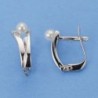 18K PENDIENTES PERLA ORO BLANCO 13 X 5 MM.