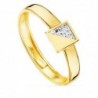 18K SORTIJA ORO AMARILLO COMUNION MOTIVO CUADRADO 5MM. ANCHO CUERPO: 3 MM