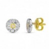 18K PENDIENTES ORO BICOLOR CIRCONITAS. 8 MM.