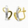 18K PENDIENTES BICOLOR CIRCONITA. 13 X 8 MM