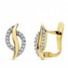 18K PENDIENTES BICOLOR CIRCONITAS 12 X 7 MM