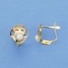 18K PENDIENTES CALADOS PERLA 10 X 8 MM.