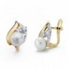 18K PENDIENTES COMUNION, PERLA CIRCONITAS 12 X 7 MM.