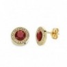 18K PENDIENTES PIEDRA ROJA. 5MM. CIRCONITAS