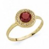 18K SORTIJA PIEDRA ROJA 5MM. CIRCONITAS
