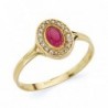 18K SORTIJA PIEDRA ROJA MOTIVO 9 X 7 MM.