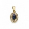 18K COLGANTE PIEDRA AZUL MOTIVO 9 X 7 MM.