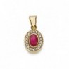 18K COLGANTE PIEDRA ROJA MOTIVO 9 X 7 MM.