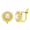 18K PENDIENTES PERLAS Y CIRCONITAS. 9 MM.