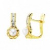 18K PENDIENTES ORO AMARILLO PERLAS. 12 X 5 MM.