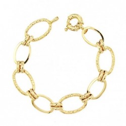 18K PULSERA ESLABONES HUECO...