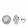 18K PENDIENTES ORO BLANCO REDONDOS CIRCONITAS. 9MM