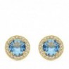 18K PENDIENTES PIEDRA AZUL CLARO 9MM.CIRCONITAS