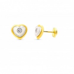 18K PENDIENTES ORO BICOLOR...