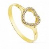 18K SORTIJA ORO AMARILLO CORAZON 8 MM CIRCONITAS.